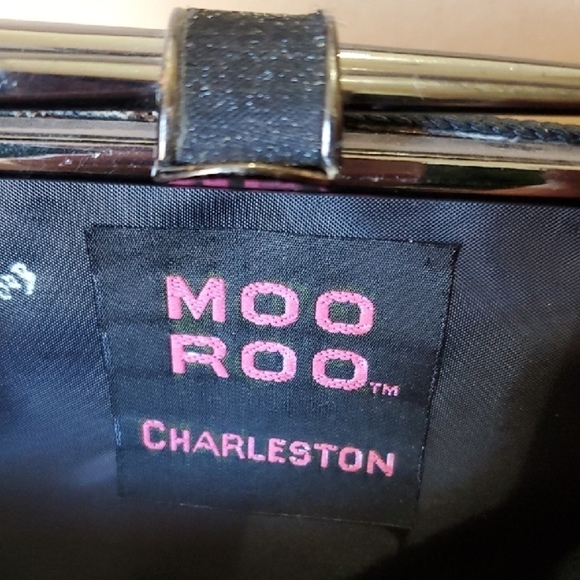 Moo Roo Black and Tan Mini Bag with Patchwork Design and Structured Shape - Picture 2 of 15